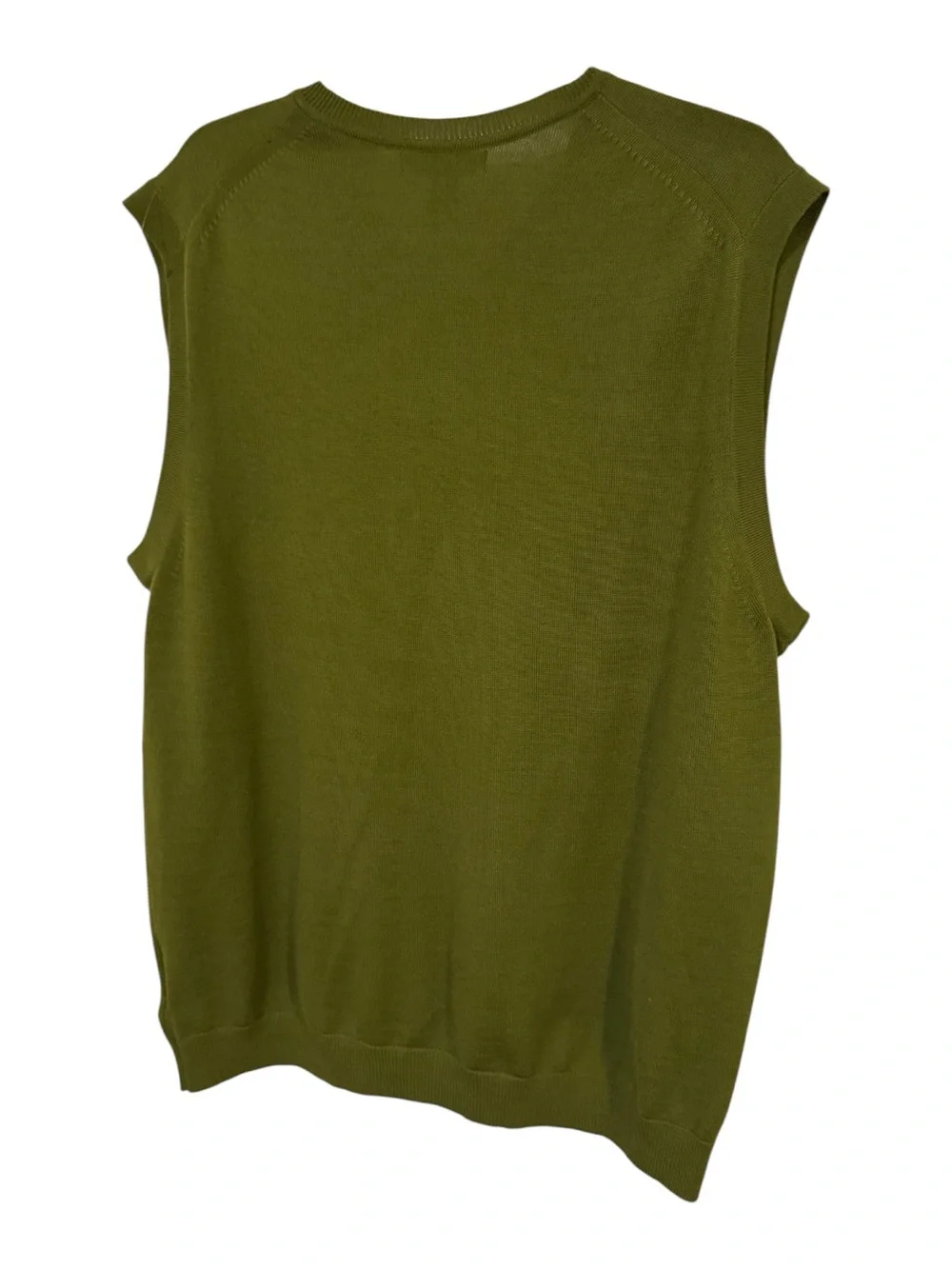 Banana Republic Men XL 100% Merino Wool Sweater Vest Olive Green V Neck